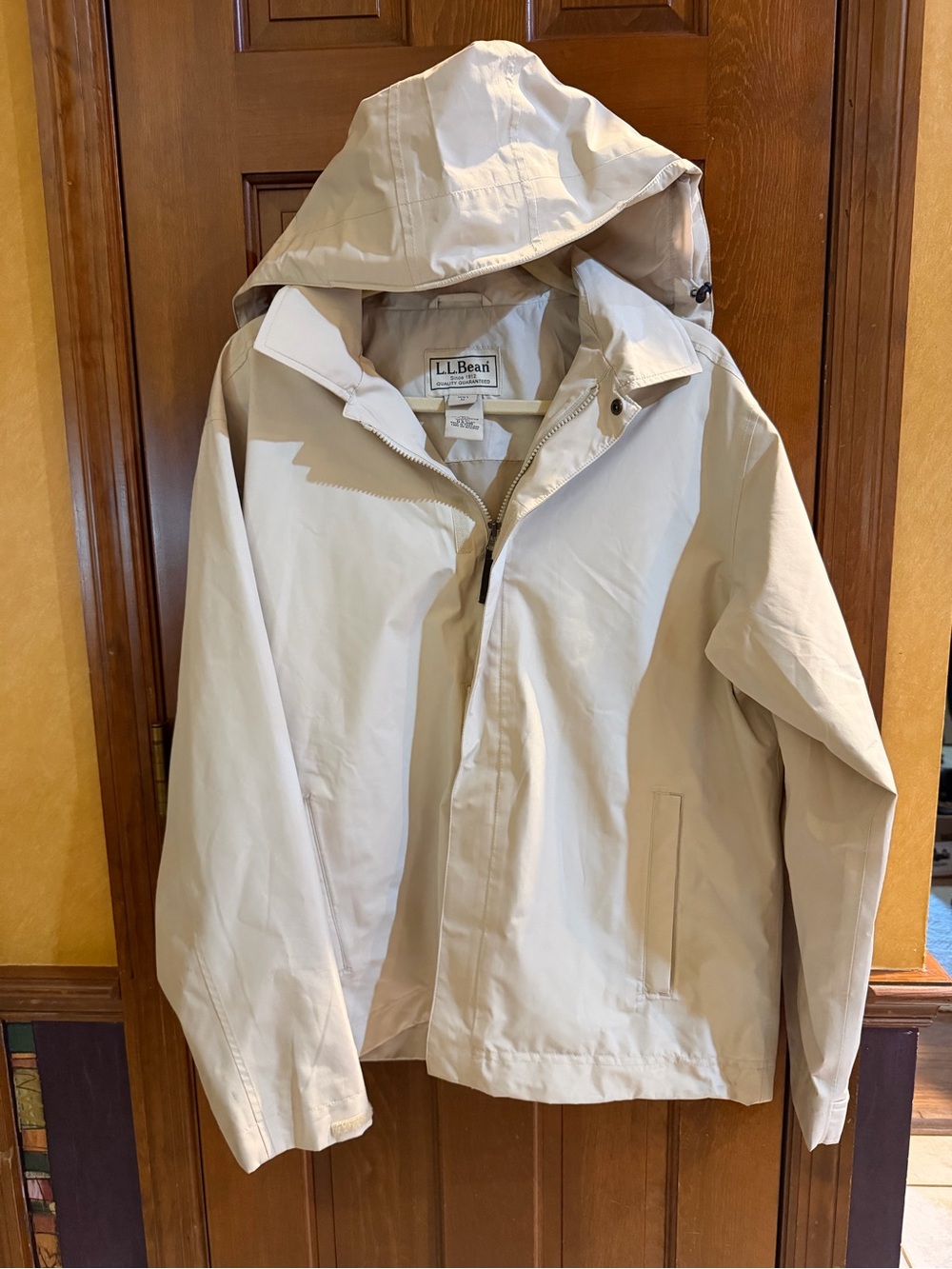 L.L. Bean Men's Harrington Jacket Medium Full Zip Windbreaker Beige Tan 0AJN8